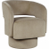 Sutton Split Back Curved Sculpture Swivel Accent Chair in Sand Tan Fabric